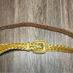 Vintage Braided Gold leather Women's Belt size M/L